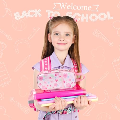 Image of Cute Kids Pencil Case - Girls Pen Pouch Large School Organizer | Pen Bag & Smooth Zipper, Multi-Slot Storage, Mesh Pocket, 900D Water Resistent, Giftable School Supplies, Pink Unicorn