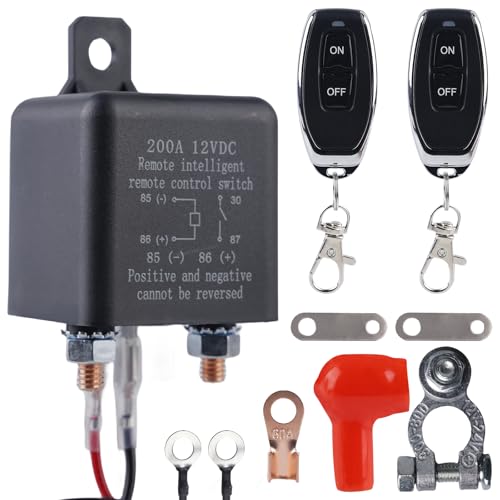 PRITOK 12V 200A Battery Disconnect Switch with Remote Control and 2 Keys for Cars, Motorhomes, Trucks