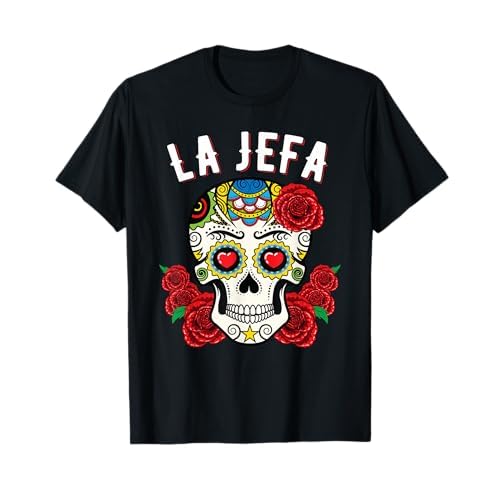 Sugar Skull Shirt La Jefa Women The Boss Dia De Los Muertos Camiseta
