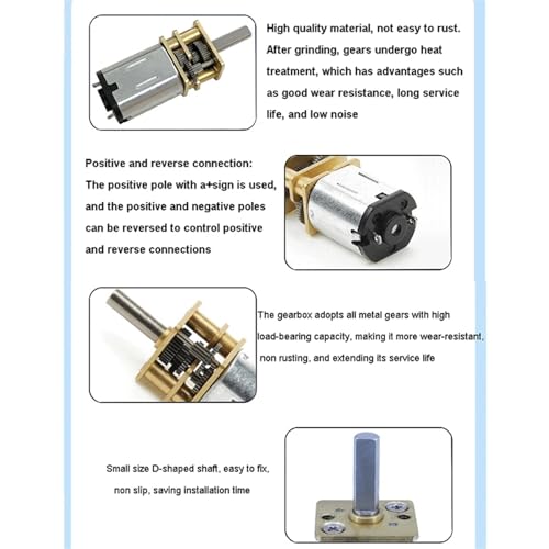 Motorreductor eléctrico N20 micro motor DC de 6V 400RPM con rueda dentada metálica, pack de 10 4