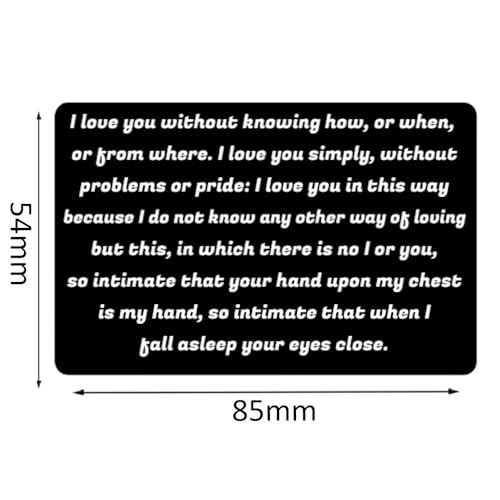 Personalized Picture/Text Wallet Metal Card, Custom Color Print Picture Double Side Wallet Insert Card for Love Note, Anniversary, Husband Wife, Family, Boyfriend,Girlfriend (Black) 7