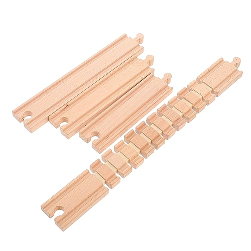 BESPORTBLE 3Pcs Wooden Train Track Expansion Accessories for Railway Playthings for Creative Track Building Compatible with Major Brands for Parties Backyards Family Fun