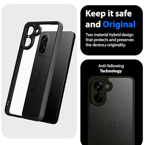 Image of KAPAVER Hybrid Clear Back Cover Case for OnePlus Nord CE5 | Protective Shockproof Cleare Hard PC Soft Flexible Black TPU Cover