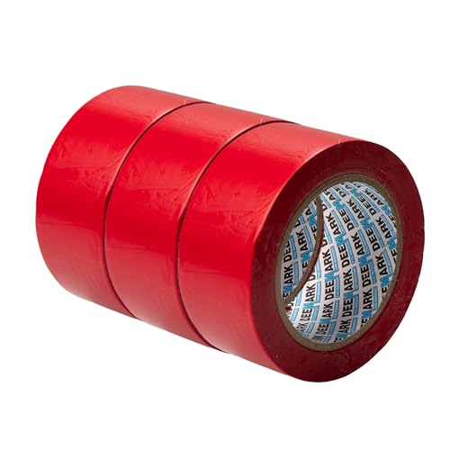 Shadow Foam PVC Floor Marking Tape | Premium Vinyl Safety Marking Tape| For Warehouses, Industry, Shops | 33M Single Roll (Red, Three Pack 50mm)