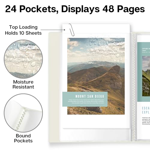 image for Dunwell Small Binders with Sleeves - Presentation Books 5.5x8.5 (2-Pac