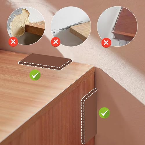 Image of Brown Baseboard Corners Blocks Self Adhesive, Thickened Rubber Safety Corner Protectors Cushion, Soft Edge Furniture Wall Guards (4 PCS)