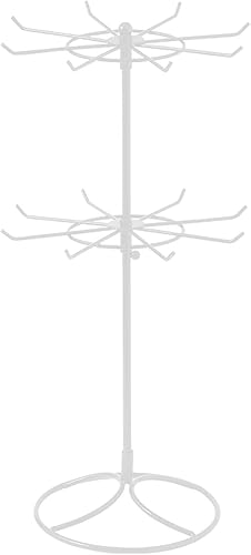 Miniatura 5 de Organizador de gabinete giratorio para joyas, 2 soportes de exhibición al por menor, exhibición de torre de joyería giratoria para aretes, collares,