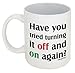 Funny Guy Mugs Have You Tried Turning It Off And On Again? Ceramic Coffee Mug - 11oz - Ideal Funny Coffee Mug for Women and Men - Hilarious Novelty Coffee Cup with Witty Sayings