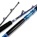 Fiblink 2-Piece Saltwater Offshore Heavy Trolling Rod Roller Rod Conventional Boat Fishing Pole with Roller Guides (30-50lb, 5-Feet 6-Inch) ...