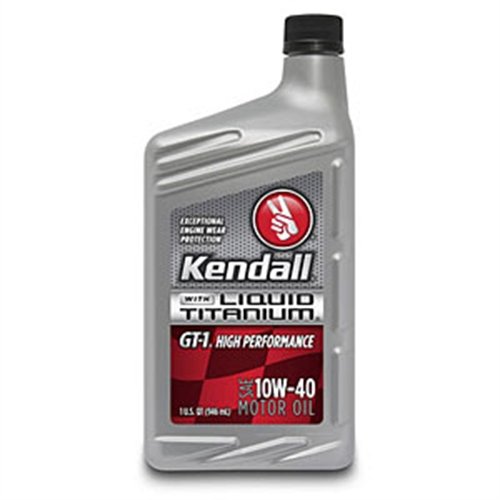 KENDALL OIL Kendall Motor Oil, GT-1 High Performance, 10W40, Semi-Synthetic, 1 qt Bottle, Each