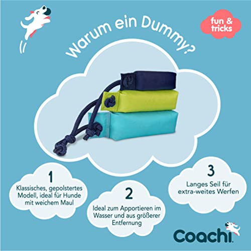Coachi Canvas Training Dummy, schwimmt, weites Werfen, klassisches Apportierspielzeug, Jagdhund- und Welpentraining. Hundezubehör. Für kleine Hunde und Welpen