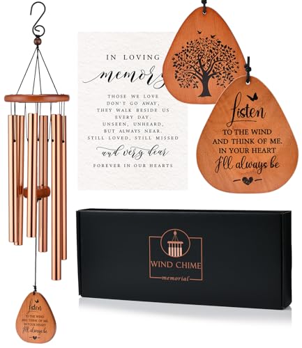 Image of AMBOBE Memorial Wind Chimes Gifts, Sympathy Wind Chimes, Sympathy Gifts for Loss of Loved One, Bereavement Gift Baskets, Home Decor Outdoor Garden, Soothing Melodic Tones for Grieving Hearts
