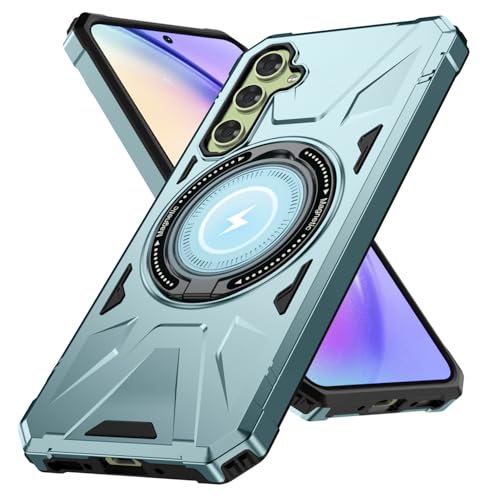 Coque Galaxy A54 5G idéale pour les appels vidéo grâce au support rotatif vert