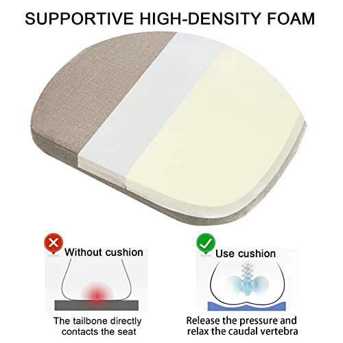 Ezkamfort Chair Cushions For Dining Chairs With Ties 17 X 16.5 Inches Non Slip And Comfortable Kitchen Dining Chair Pads And Seat Cushion With Machine Washable Cover Set Of 4 Dark Beige #TOP3