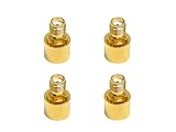 BJDZ 50 Ohm 4 Pcs RP SMA Male to SMA Female Quick Plug-in Radio Adapter, Brass Body, Golden Plating,0-18GHz, for Test Equipment, WiFi Router, Drone