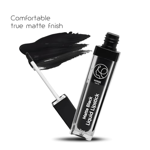 Wisse Make Up MATTE BLACK Liquid Lipstick Lip Gloss, Highly Pigmented, Long Lasting, Full-Coverage, Vegan and Cruelty-Free - Image 3