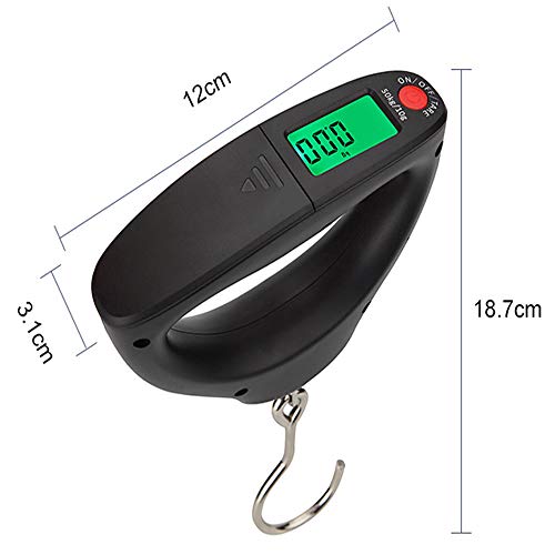 Mougerk Balança Digital Portátil de Pendurar para Peixes de 110 Libras e 50 Kg, Balança Postal, 2 Pi