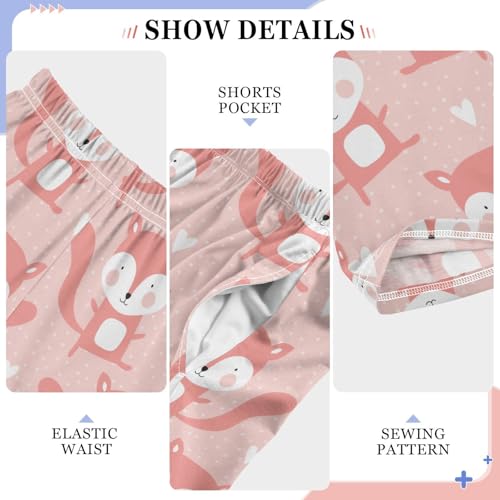 Lovely Fox Love Heart Boys Long Pants Soft Trousers Elastic Waist Kids Lounge Bottoms with Pockets S-XL4