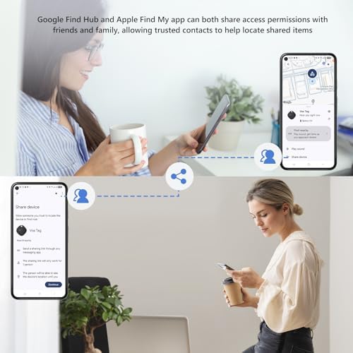 ATUVOS Air Tracker Smart Tags Pro for Android & iOS, New Dual System Key Finder Work with Google Find Hub or Apple Find My APP, Bluetooth Item Locator for Luggage, Suitcase. Replaceable Battery.4 Pack — view 5