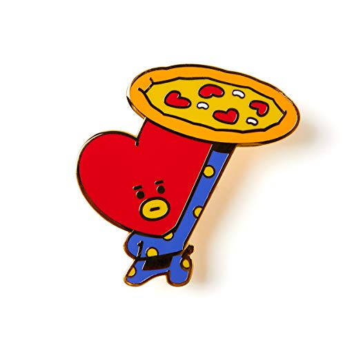 BT21 Bite Collection TATA Character Cute Enamel Lapel Pins Brooch Badge for Backpacks, 2 pcs, Red3