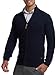 Indicode Herren INLut Strickjacke mit Stehkragen und Reißverschluss | Cardigan Feinstrickjacke für Männer Navy, L