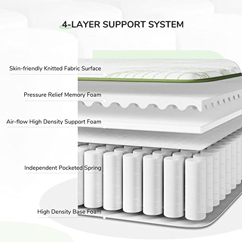 Novilla California King Size Mattress, 10 Inch Hybrid Mattress With Memory Foam & Individual Pocket Springs, Supportive & Pressure Relief,California King Mattresses In A Box,Medium Firm, Vigour #TOP2