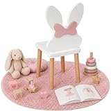 PlayPals Furniture kinderstuhl - holzstühle Kinder für EIN 2-7 Jahre, Toddler Chair - Kindersitzmöbel Stuhl, kindersessel kinderzimmer möbel Hase mit Schleife