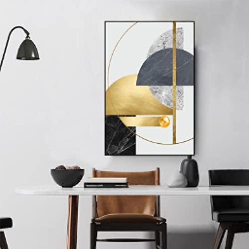 Abstrait géométrique toile peintures dorées affiche salon décor triptyque mural 20x30cm