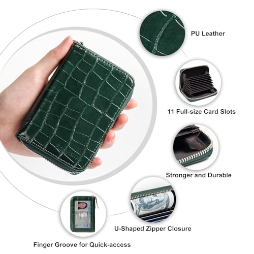 Image of Credit Card Wallet, RFID Card Case Wallet, Zipper Card Cases Holder for Men Women, RFID Blocking, KeyChain Wallet, Compact Size Card Organizer Case for Women
