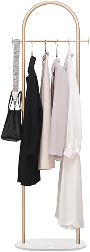 Miniatura 5 de Perchero moderno dorado con base de mármol, soporte de ropa resistente para dormitorio, para abrigos, chaquetas, bufandas, sombreros y bolsas