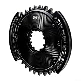 Yhenlovtt Corona CNC 34T costruita in lega di alluminio 6061 per pedivelle da 29 mm con montaggio a 3 bulloni e protezione completamente anodizzata (tre bulloni, argento)