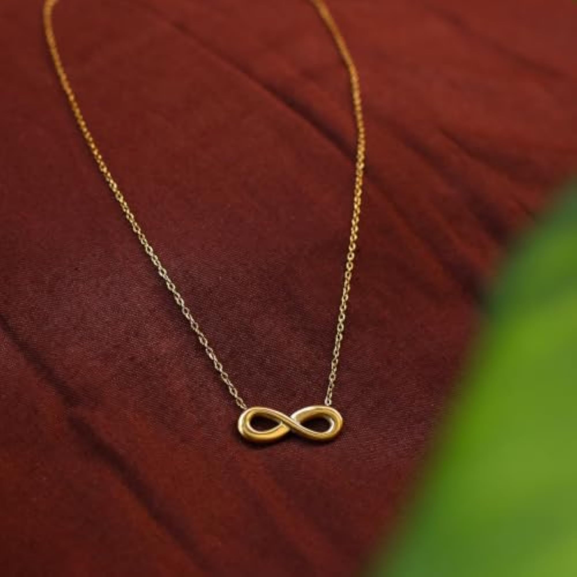 18K PVD Plated Infinity Necklace, Minimalist Everyday Wear