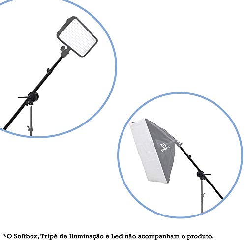 SOU FOTO Braço com Articulador em Alumínio Girafinha Haste Articulável Exetensor para Tomada Área Tr