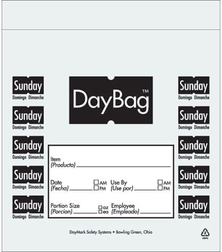 DayMark 112384 Clear/Black Sunday 7 x 6.5" Portion Bag - 2000/PK"