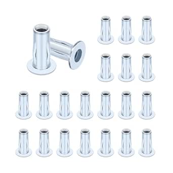 Glarks 20pcs M4 Multi-Grip Rivet Nuts Set White Zinc Plated Carbon ...