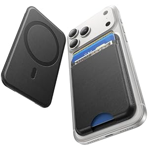 for MagSafe Wallet, 5 Card Holder, Slim Leather Magnetic Wallet for iPhone 17/16/15/14/13/12 Pro Max Plus Air Series, 1 Card Slots & 1 Cash Slot,Black