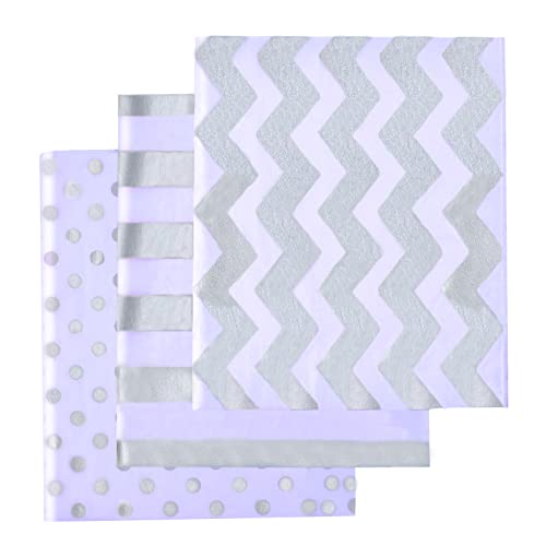 105 Sheets Christmas Tissue Paper Bulk, Silver White Metallic Gift Wrapping Paper For Graduation, Birthday, Party Decoration, Diy Arts Crafts, Weddings, Bridal Showers, 20 Inch X 12 Inch #TOP6