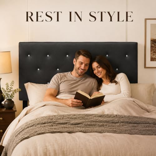 Image of Upholstered Queen Headboard with Storage and USB (Queen2)