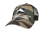 Simms Trout Icon Trucker Hat – Snapback Baseball Cap with Trout Fish, Woodland Camo