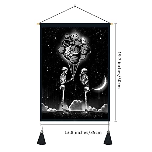 Color Duty Pack Of 2 Tapestries Skeleton Love Tapestries Skull Tapestry Black White Star Art Wall Hanging For Home Decor Bedroom Living Room 13.8 X 19.7 In Sgqzycd004 #TOP6