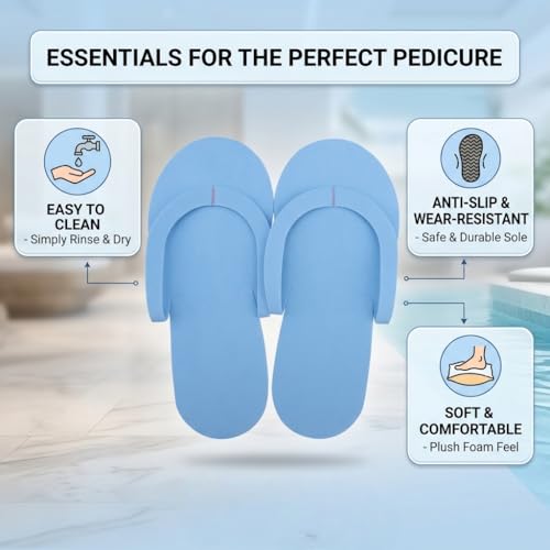 24 pary jednorazowych kapci do pedicure, wielokolorowe składane klapki do salonu dla gości salon spa hotel plaża impreza