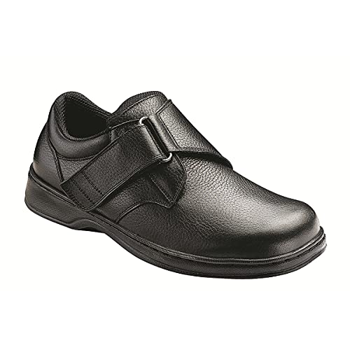 Orthofeet Innovative Diabetic Shoes For Men - Proven Comfort & Protection. Therapeutic Walking Shoes With Arch Support, Arch Booster, Cushioning Ergonomic Sole & Extended Widths - Broadway Black #TOP13