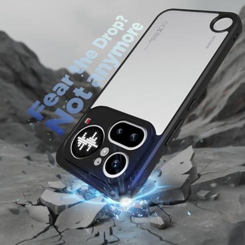 Image of RIGGEAR Shockproof Sleek Hybrid Armor Back Cover Case for Nothing Phone 4a Pro 5G (Clear PC + Black TPU Bumper)