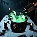 Cauldron Halloween Decor Indoor, Halloween Cauldron Decorations with Magic Floating Potion Bottles & Diffuser, Black Plastic Witches Cauldron Bowl Hocus Pocus Decor for Home Table Mantel Kitchen Room