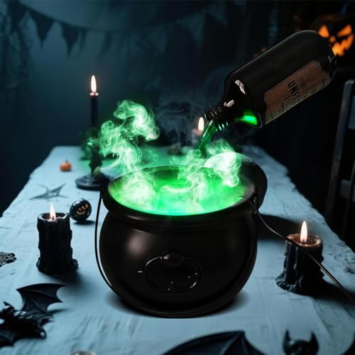 Cauldron-Halloween-Decor-Indoor-Halloween-Cauldron-Decorations-with-Magic-Floating-Potion-Bottles-Diffuser-Black-Plastic-Witches-Cauldron-Bowl-Hocus-Pocus-Decor-for-Home-Table-Mantel-Kitchen-Room