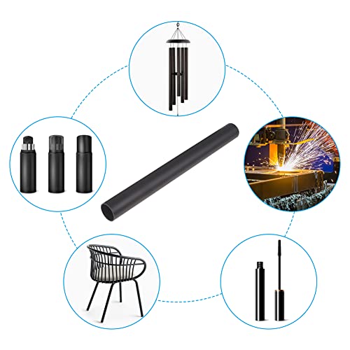 Image of Feelers 2PCS Aluminum Tubing 5 /8 inch (16mm) OD x 17 /32 inch ID x 10 inch Length, 1.2mm Wall Thickness, Aluminum Round Pipe for Handcraft, DIY, Architectural Decor, Black