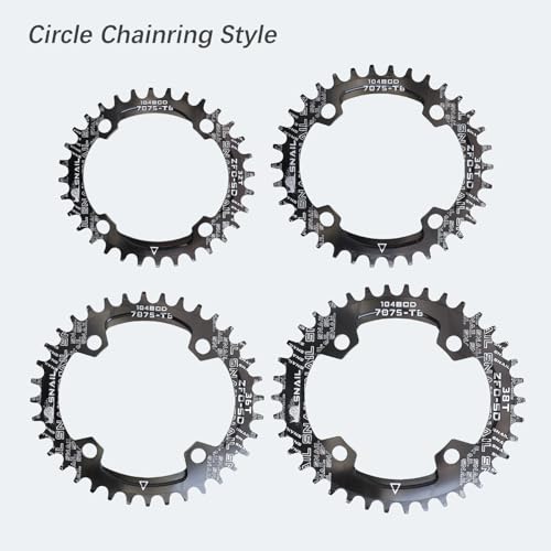 DJC Bike Chainring 104BCD Oval 32t 34t 36t 38t Tooth Narrow Wide 7/8/9/10/11/12 Speed Ultralight MTB Mountain Bike 104 BCD Chainwheel,11# Oval Purple,36T - Thumbnail 5