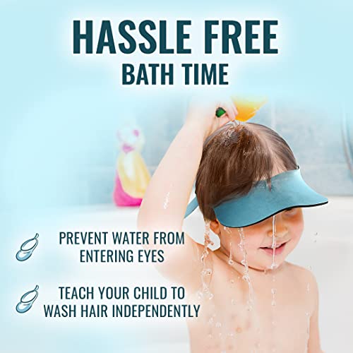 Homeify Baby Shower Cap, Adjustable Neoprene Shower Cap For Kids, Soft - Comfortable Baby Hair Washing Shield (Blue) #TOP1