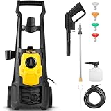 VEVOR Electric Power Washer, 2000 PSI 1.65 GPM, Portable Cleaner with 30ft Hose, Foam Cannon & 5 Nozzles for Cars, Patios, Fences - ETL Listed