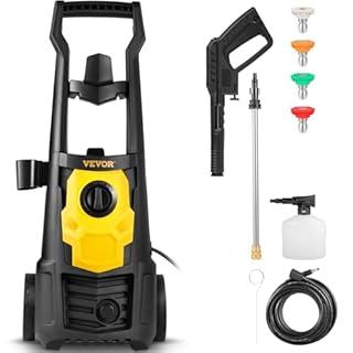 VEVOR Electric Power Washer, 2000 PSI, Max 1.65 GPM Pressure Washer w/ 30 ft Hose & Reel, 5 Quick Connect Nozzles, Foam Cannon, Portable to Clean Patios, Cars, Fences, Driveways, ETL Listed